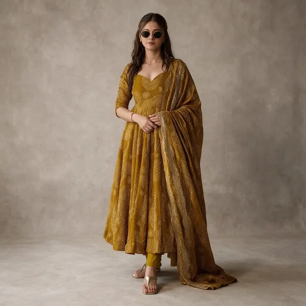 Mustard_Printed_Anarkali_Suit_Set_for_Women