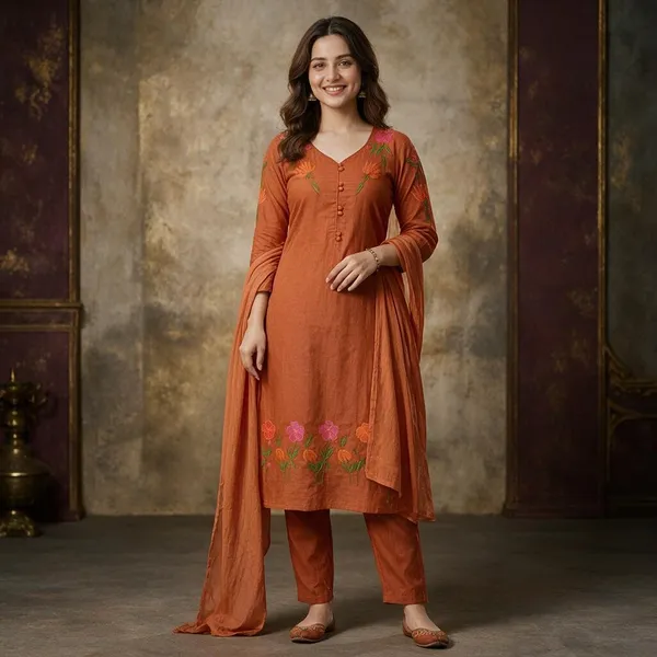Rust_Straight_Fit_Kurta_Set_for_Women