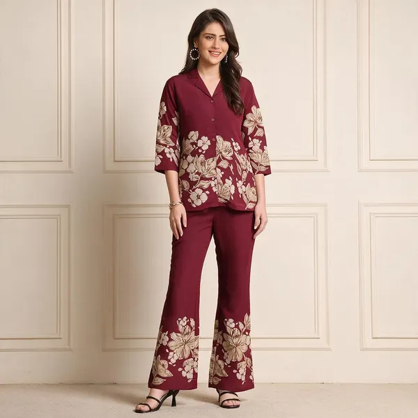 Maroon_Floral_Print_Relaxed_Fit_Co-Ord_Set_for_Women