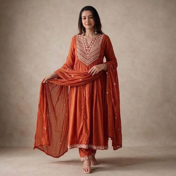 Orange_Embroidered_Anarkali_Suit_Set_for_Women