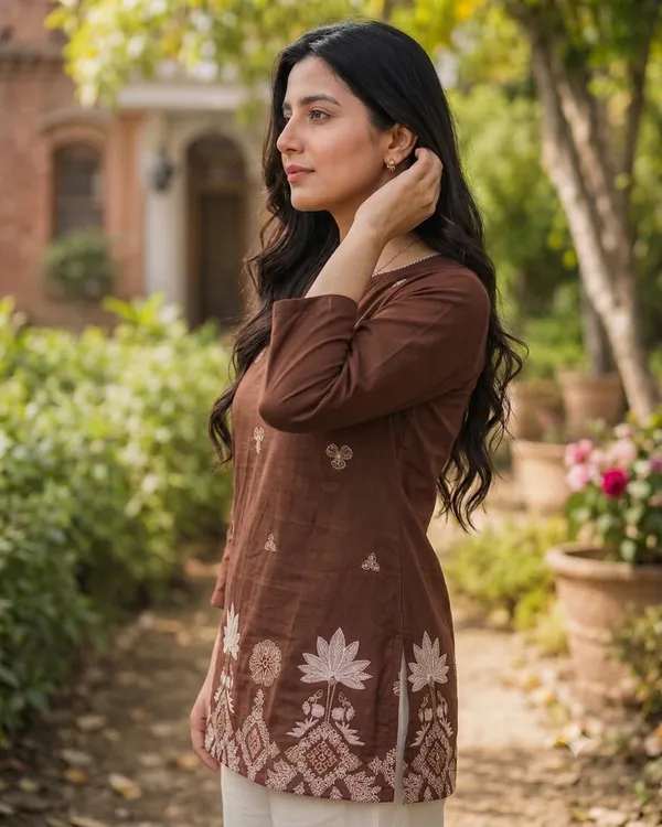 Brown_Embroidered_Straight_Kurti_for_Women