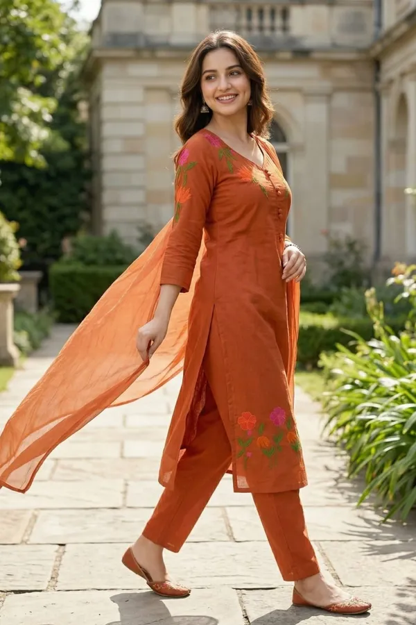 Rust_Straight_Fit_Kurta_Set_for_Women