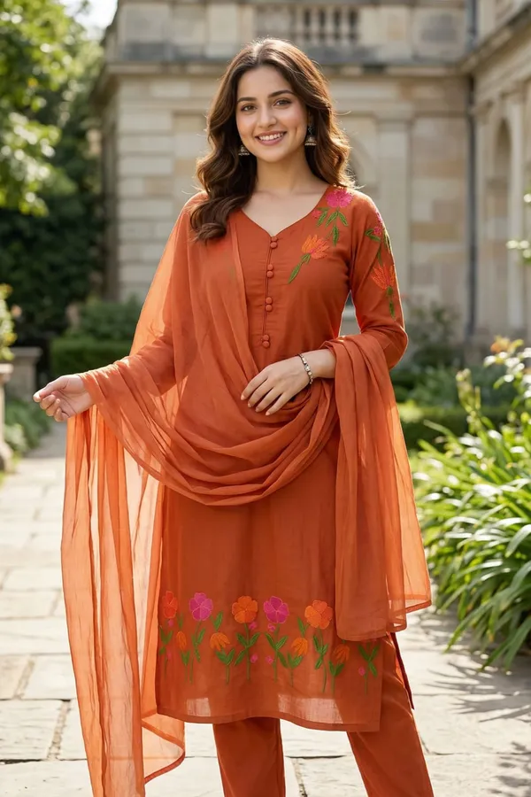 Rust_Straight_Fit_Kurta_Set_for_Women