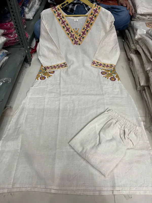 White_Embroidered_Straight_Kurta_Set_for_Women