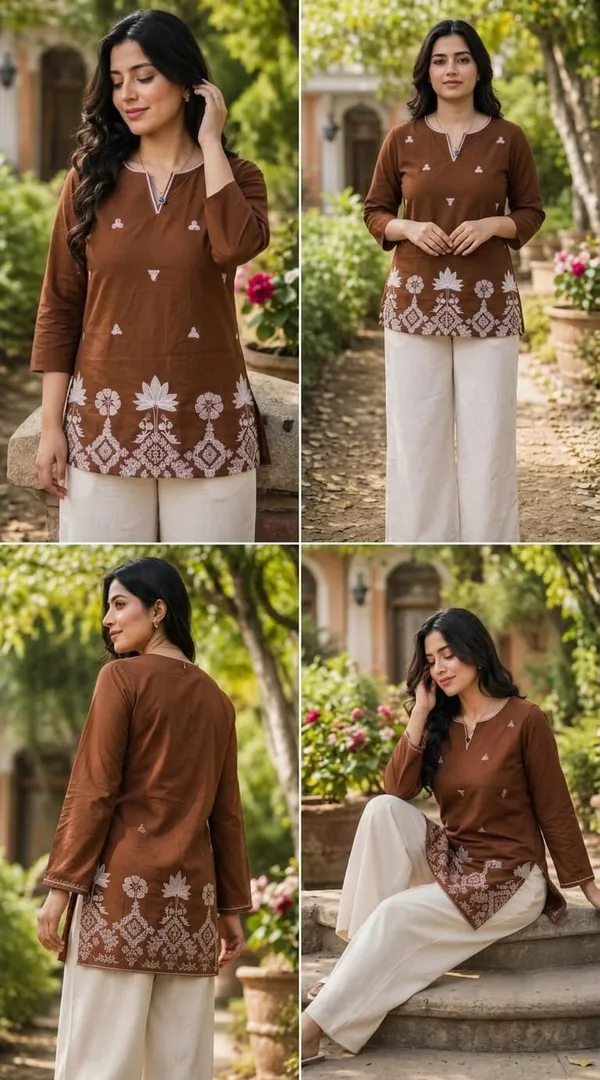 Brown_Embroidered_Straight_Kurti_for_Women