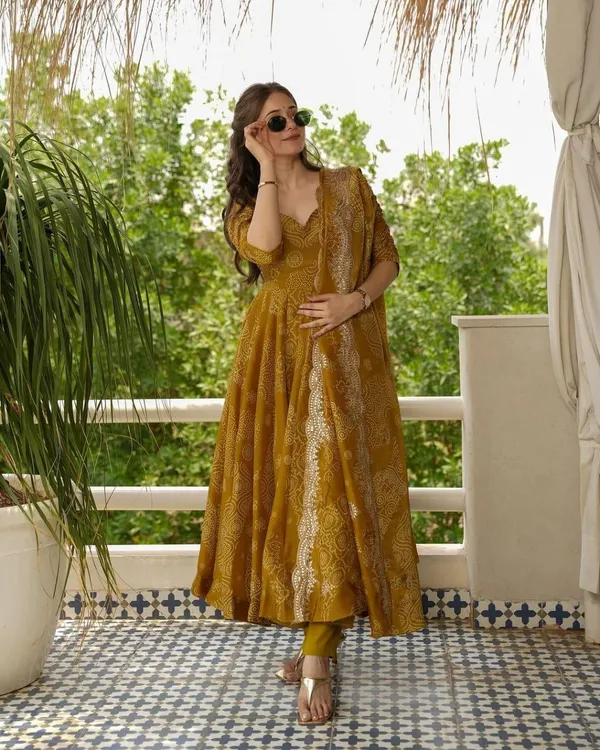 Mustard_Printed_Anarkali_Suit_Set_for_Women