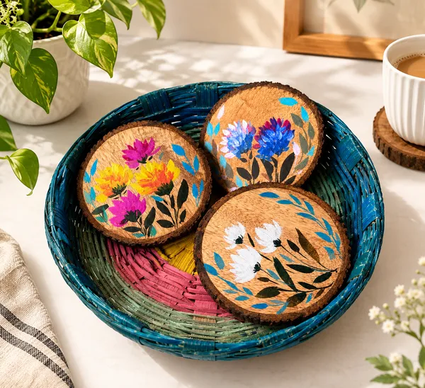 Wooden_Botanical_Floral_Print_Coaster_Set