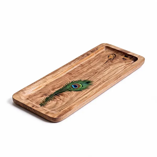 Brown_Mango_Wood_With_Acrylic_Paint_(Washable)_Serving_Tray_For_Home_Decor