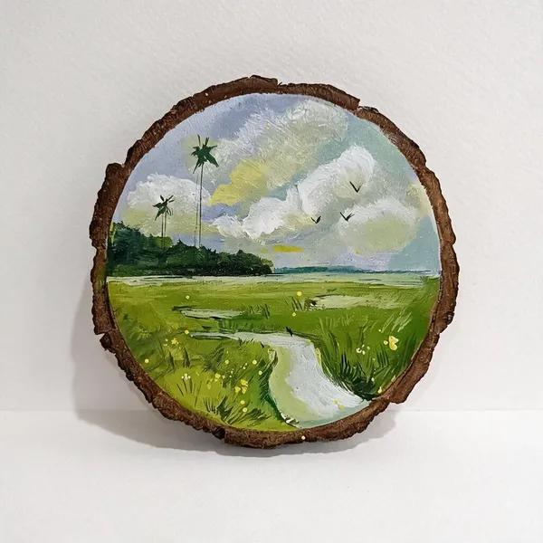 Brown_Mango_Wood_With_Acrylic_Paint_(Washable)_Painted_Decor_For_Home_Decor