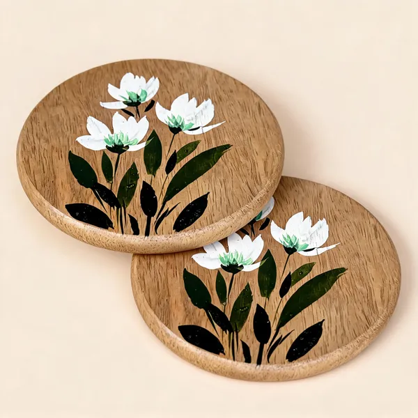 Brown_Mango_Wood_With_Acrylic_Paint_(Washable)_Coaster_For_Home_Decor