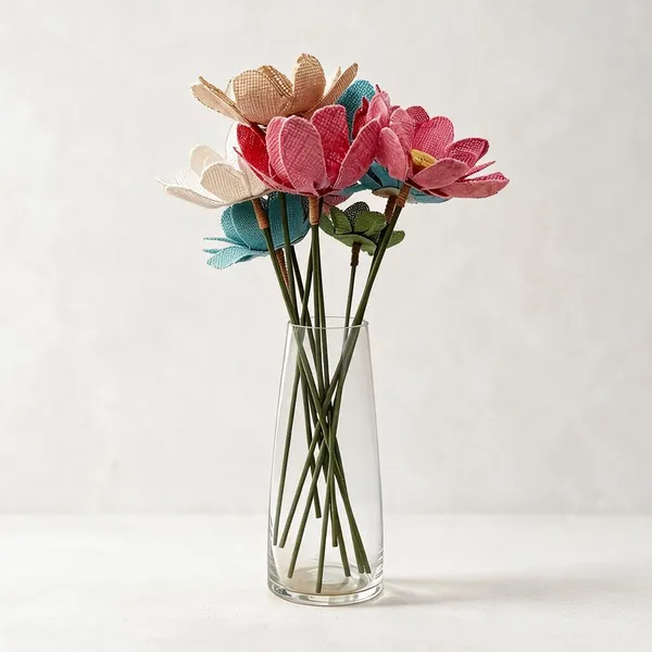 Jute_Fabric_Artificial_Flower_Bouquet_For_Home_Decor