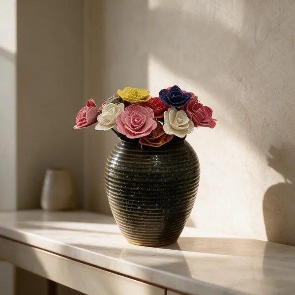 Jute_Fabric_Artificial_Flower_Vase_For_Home_Decor