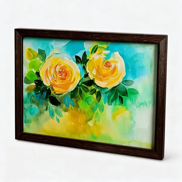 Yellow_Acrylic_On_Paper_Framed_Wall_Art_For_Home_Decor