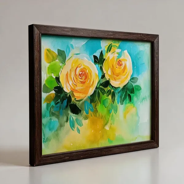 Yellow_Acrylic_On_Paper_Framed_Wall_Art_For_Home_Decor