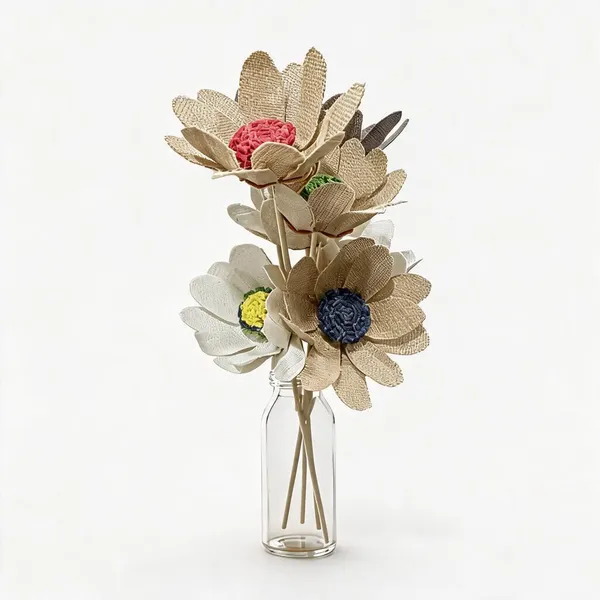 Jute_Fabric_Artificial_Flower_Bouquet_For_Home_Decor