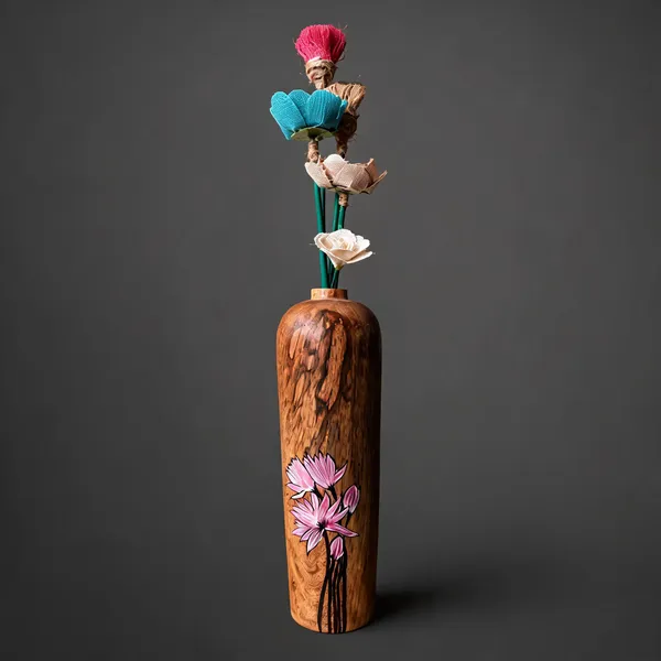 Mango_Wood_With_Acrylic_Paint_(Washable)_Decorative_Vase_For_Home_Decor