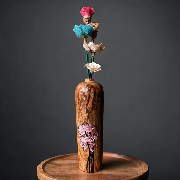 Mango_Wood_With_Acrylic_Paint_(Washable)_Decorative_Vase_For_Home_Decor