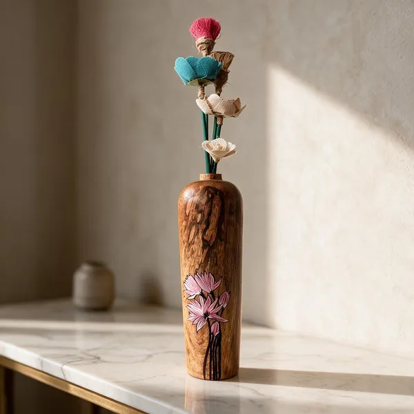 Mango_Wood_With_Acrylic_Paint_(Washable)_Decorative_Vase_For_Home_Decor