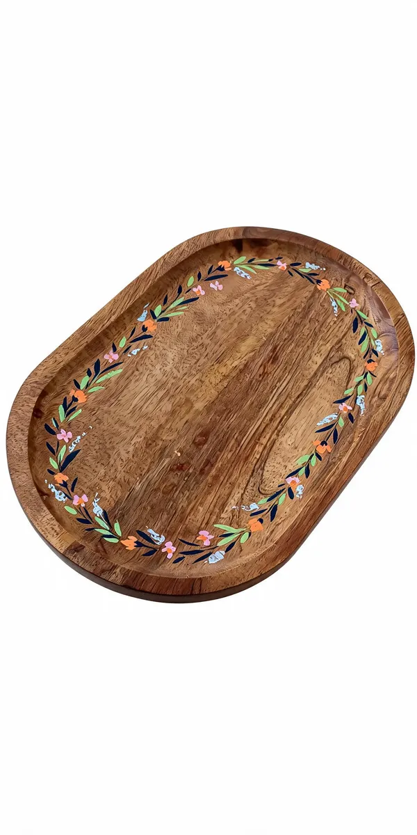 Brown_Mango_Wood_With_Acrylic_Paint_(Washable)_Serving_Tray_For_Home_Decor