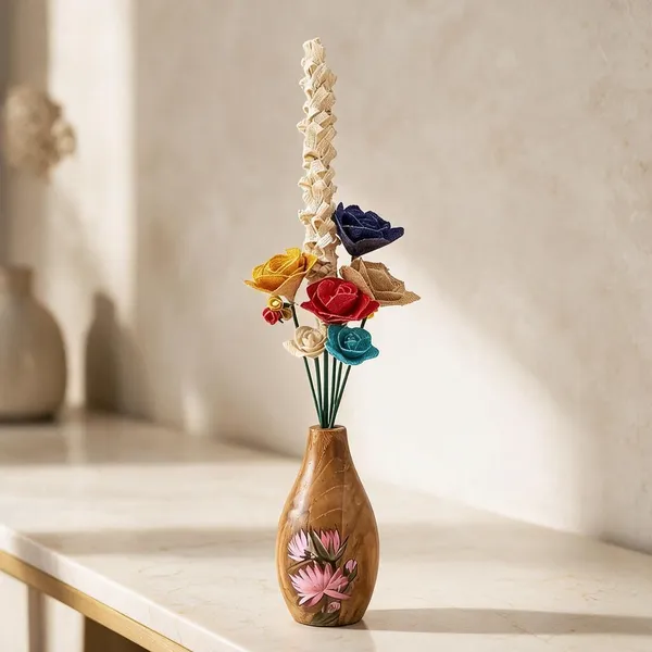 Mango_Wood_With_Acrylic_Paint_(Washable)_Artificial_Flower_Vase_For_Home_Decor