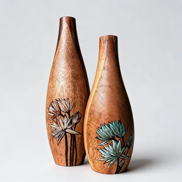 Mango_Wood_With_Acrylic_Paint_(Washable)_Decorative_Vase_Set_For_Home_Decor
