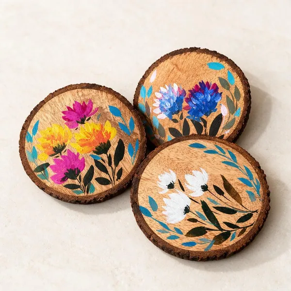 Bamboo_With_Acrylic_Paint_Coaster_Set_For_Home_Decor