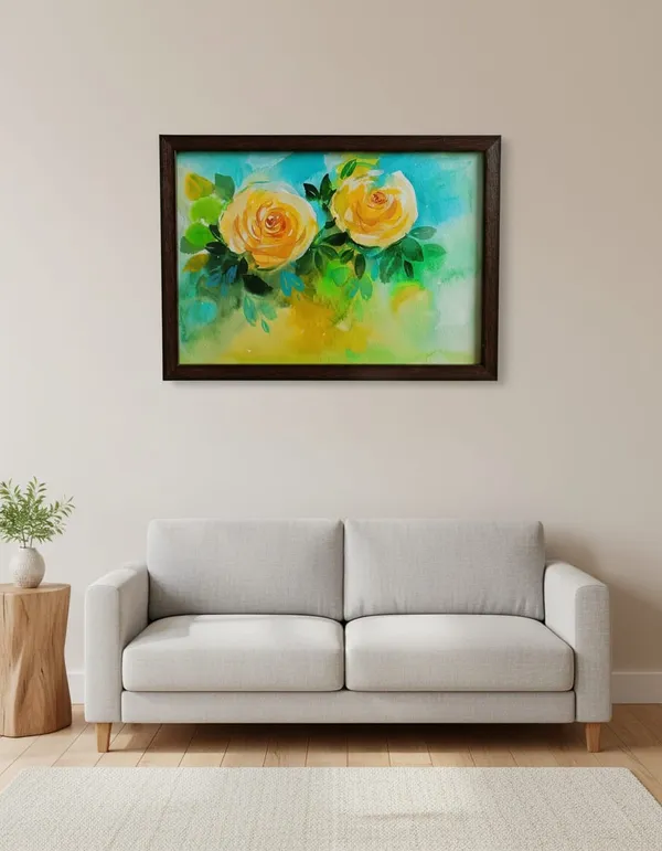 Classic_Floral_Yellow_Rose_Framed_Wall_Art