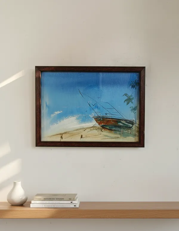 Wooden_Coastal_Boat_Scene_Framed_Wall_Art