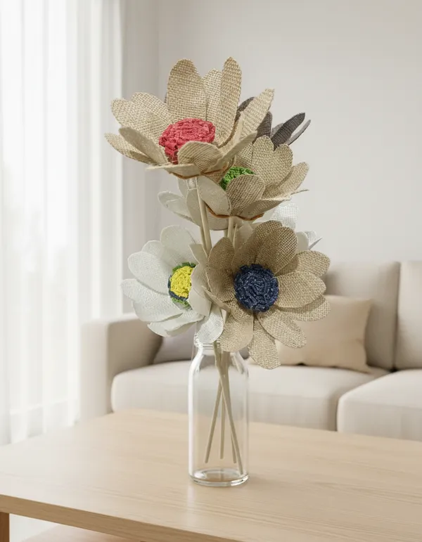 Burlap_Decorative_Artificial_Flower_Bouquet