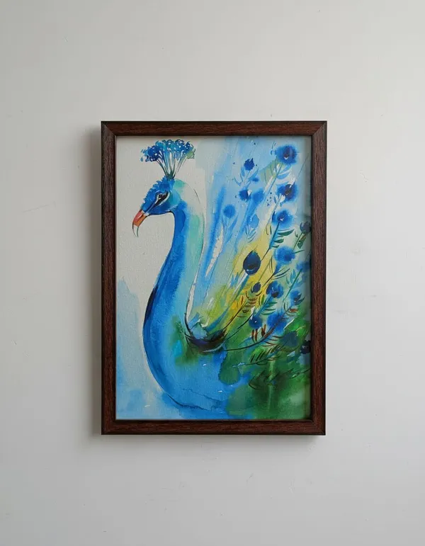 Wooden_Framed_Peacock_Wall_Painting