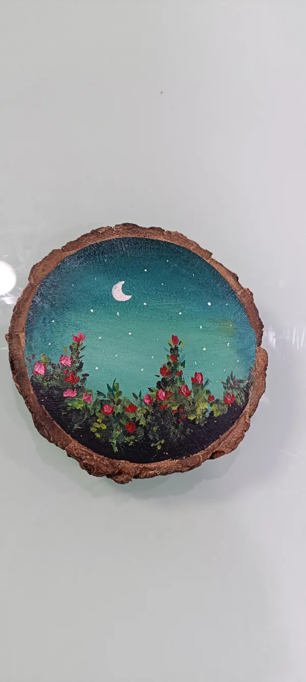 Wood_Rustic_Moonlit_Floral_Landscape_Art