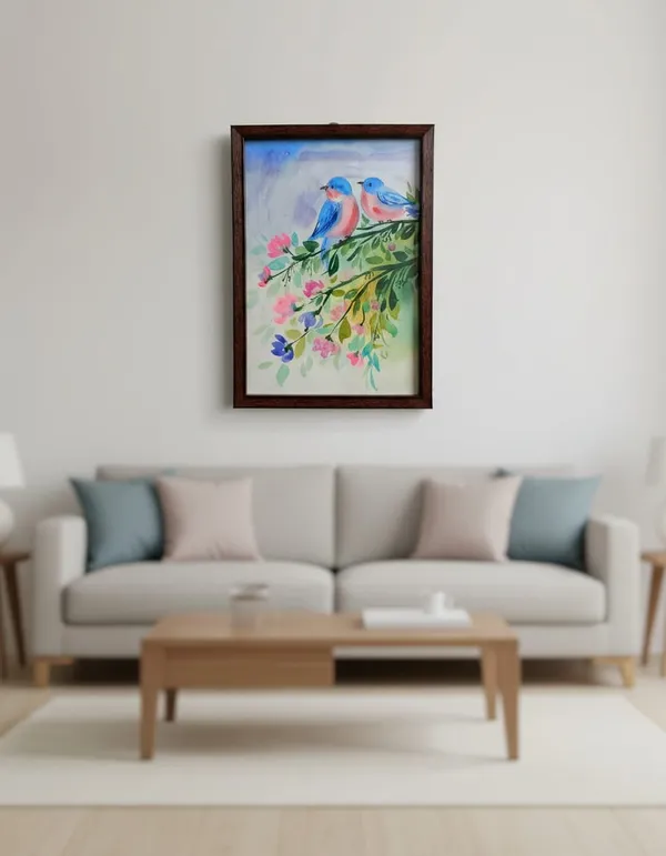 Wooden_Nature-Inspired_Bird_And_Floral_Framed_Wall_Art
