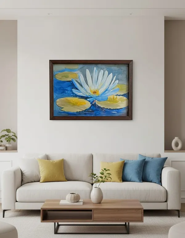 Wooden_Floral_Water_Lily_Framed_Wall_Art
