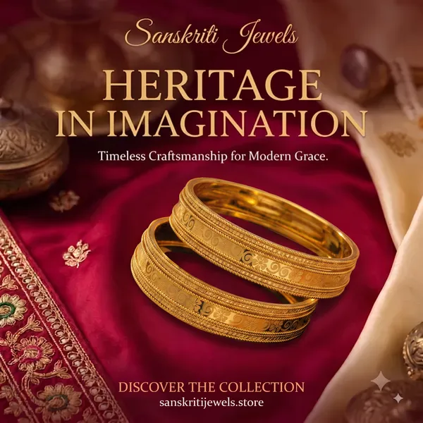 Gold_Tone_Engraved_Floral_Bangle_Set_For_Women