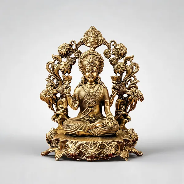 Gold_Tone_Traditional_Lakshmi_Goddess_Idol