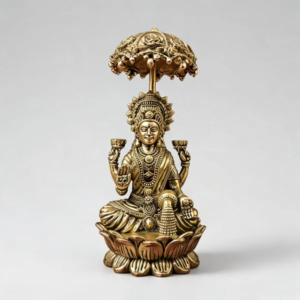 Metallic_Traditional_Lakshmi_Idol_With_Decorative_Parasol