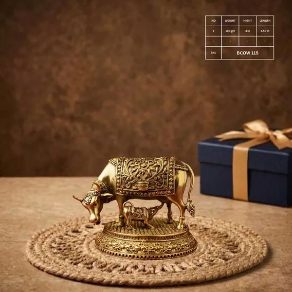 Brass_Decorative_Cow_And_Calf_Figurine