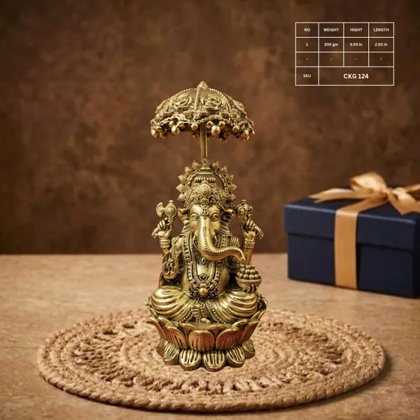 Gold_Finish_Traditional_Lord_Ganesha_Idol_With_Canopy