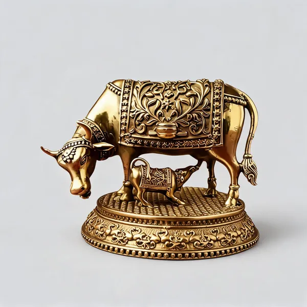 Brass_Decorative_Cow_And_Calf_Figurine