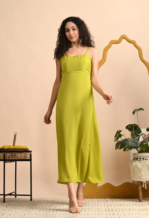 Lime_Satin_Strappy_Maxi_Dress_For_Women