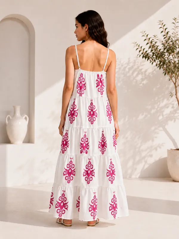 White_Cotton_Printed_Tiered_Maxi_Dress_For_Women