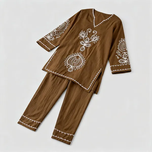 Brown_Cotton_Embroidered_Co_Ord_Set_For_Women