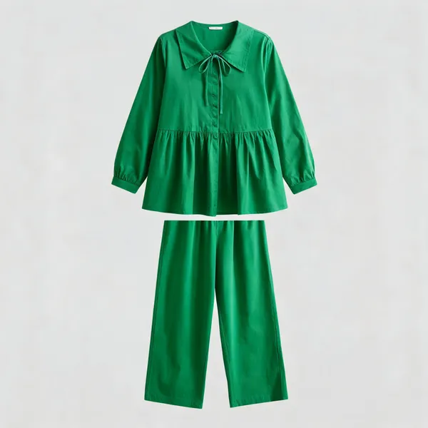 Green_Cotton_Korean_Style_Co_Ord_Set_For_Women