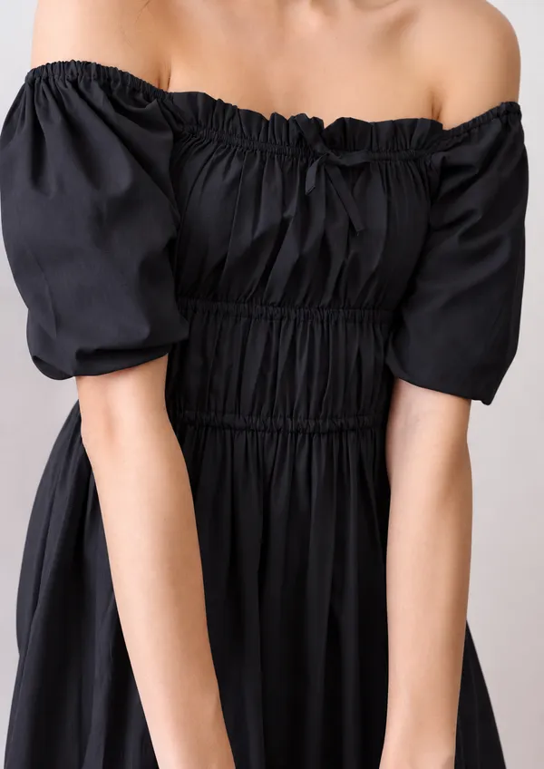 Black_Cotton_Off_Shoulder_Midi_Dress_For_Women