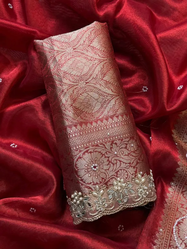 Deep_Maroon_Banarasi_Tissue_Silk_Saree_With_Intricate_Cut_Work_Lace_Border