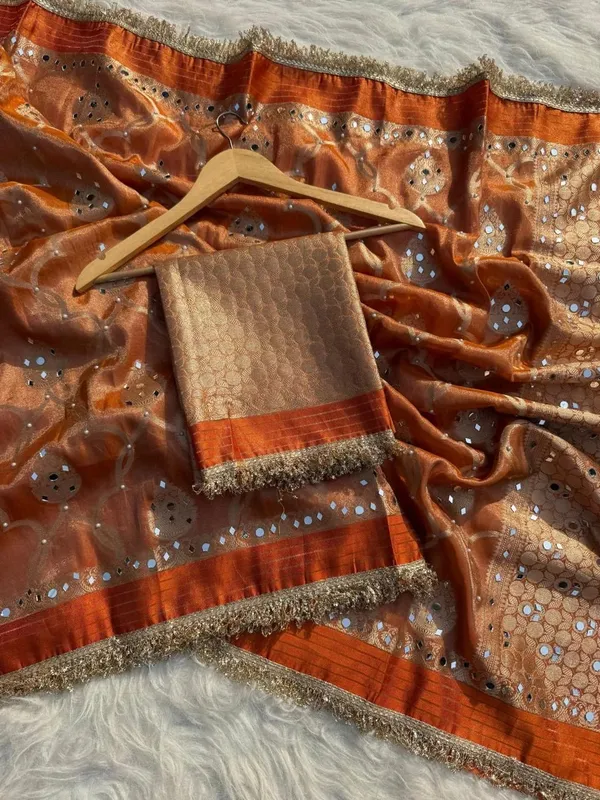 Zaribrocade_Banarasi_Tissue_Silk_Saree_Orange