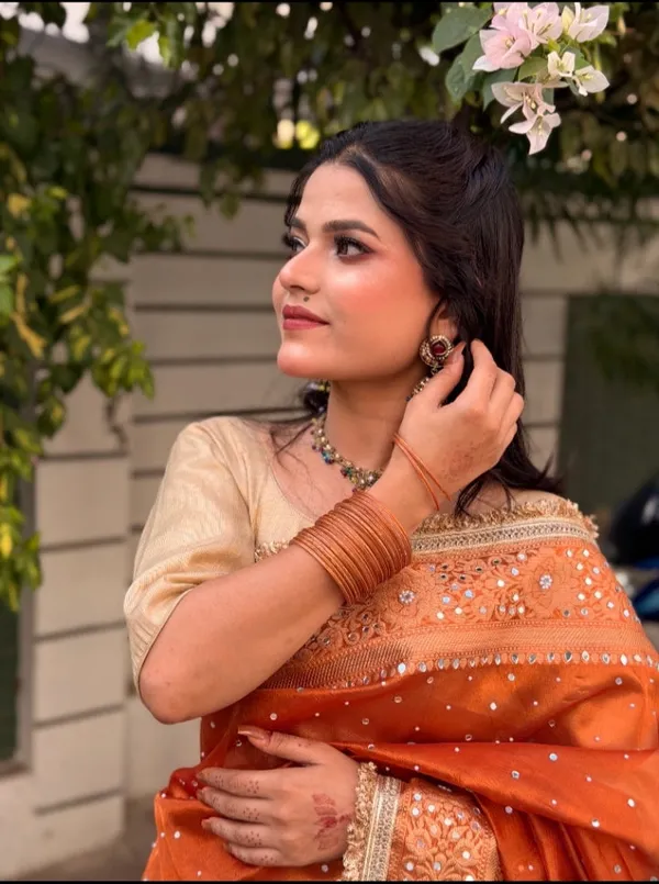 Rangmahal_Mirror_Work_Banarasi_Tissue_Silk_Saree_Orange