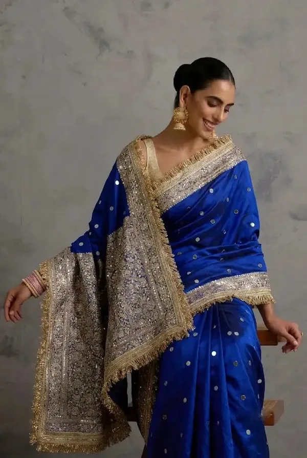 Maharani_Banarasi_Tissue_Saree_With_Handcrafted_Mirror_Work_Blue