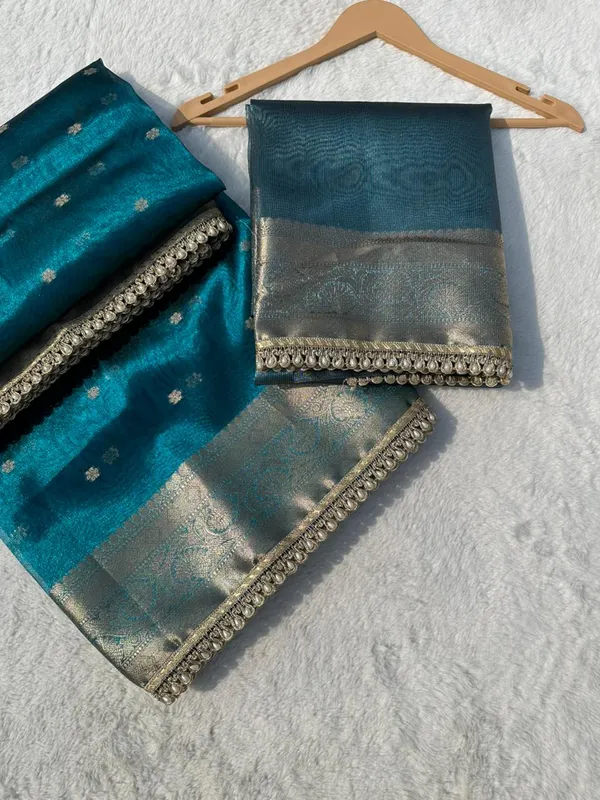 Banarasi_Tissue_Silk_Saree_With_Pearl_Lace_Border_Blue
