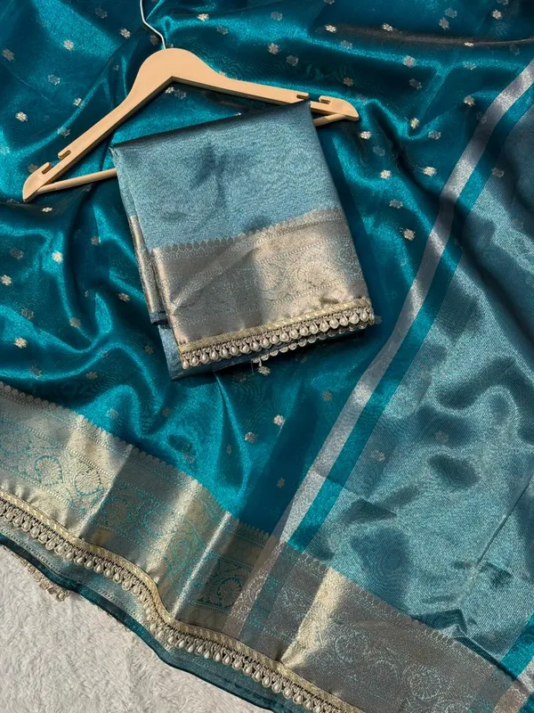 Banarasi_Tissue_Silk_Saree_With_Pearl_Lace_Border_Blue